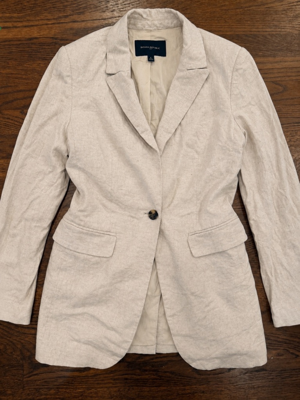 Banana Republic Women's Cream Linen Blazer
